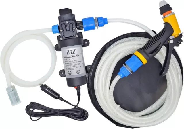 12V 80W Portable Self-Priming Water Pump Kit High Pressure Washer Car Charger AU