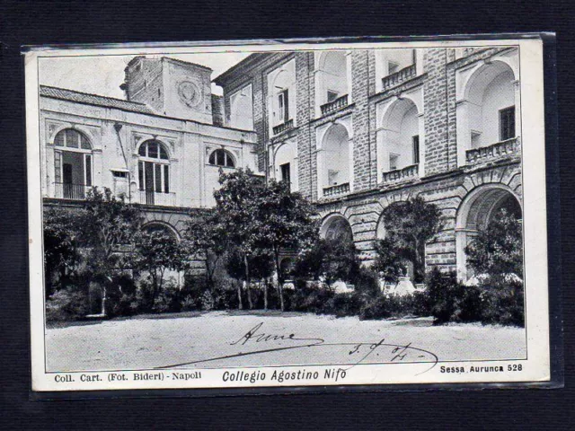 CARTOLINA SESSA AURUNCA - COLLEGIO AGOSTINO NIFO - viaggiata 1904