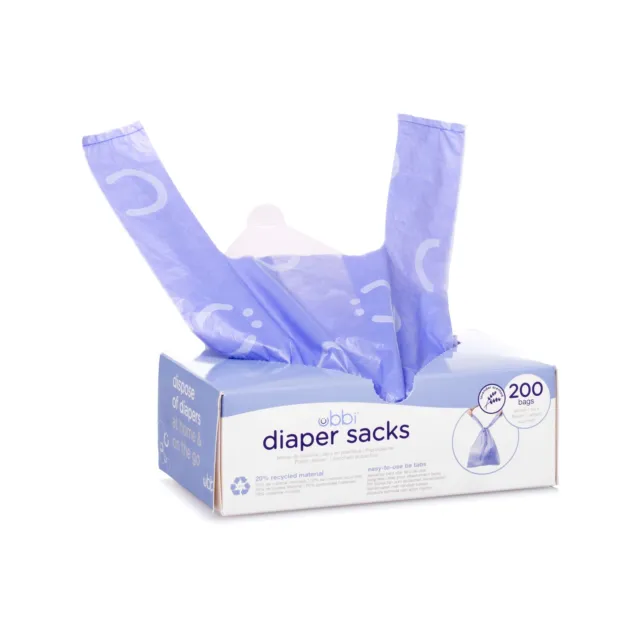 Ubbi Disposable Diaper Sacks, Lavender Scented, Easy-To-Tie Tabs, Made with R...