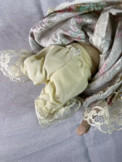 Vintage Mini 6” Porcelain Bisque China Fashion Doll Ornament 9