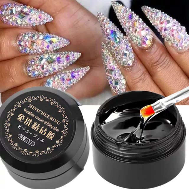 Nail Art Strass DIY Gel Kleber UV Klebstoffe Klebrig Kristall Edelsteine Diamant