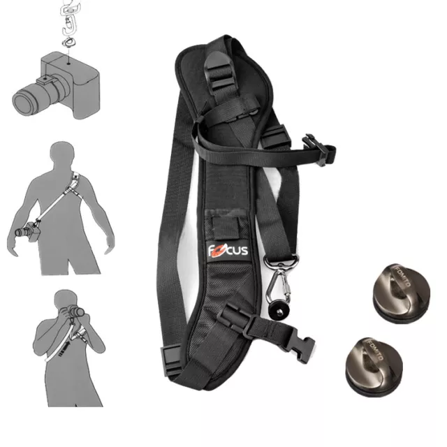 Focus F1 Quick Rapid Shoulder Sling Belt Neck Black Strap for Camera DSLR DV