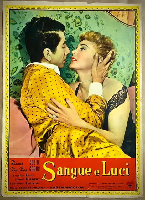 SANGUE E LUCI- Fotobusta originale- Zsa Zsa Gabor, Daniel Gelin -1953-