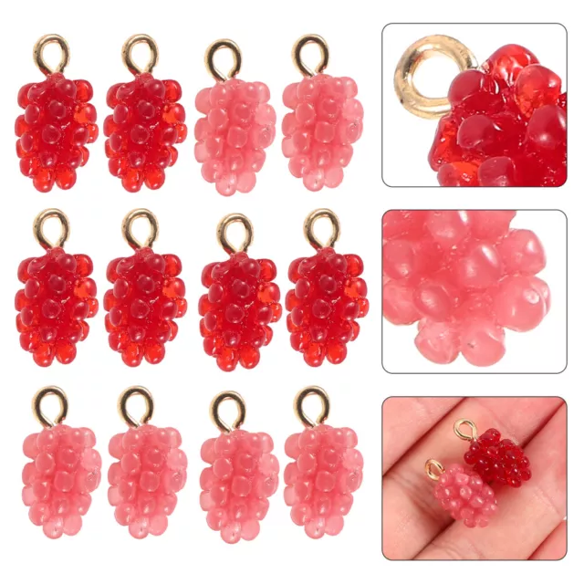 12 Pcs Grape Accessories DIY Mini Resin Charms Rabbit Jewelry Pendant