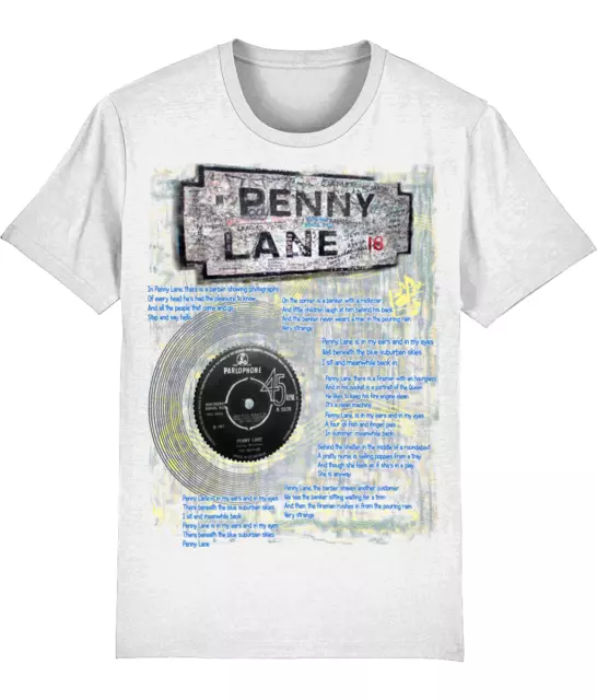 ♫ Beatles Penny Lane Parlophone Vinyl disk theme 60s T shirt design Lennon & Mac