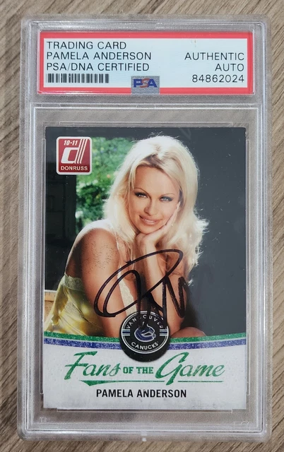 Pamela Anderson Signed 2010 Donruss Fans Of The Game Card #2 Slabbed Auto PSA