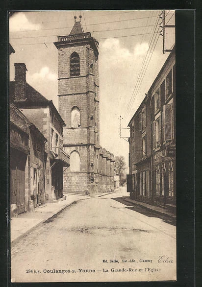 CPA Coulanges-s-Yonne, La Grande-Rue et l´Eglise