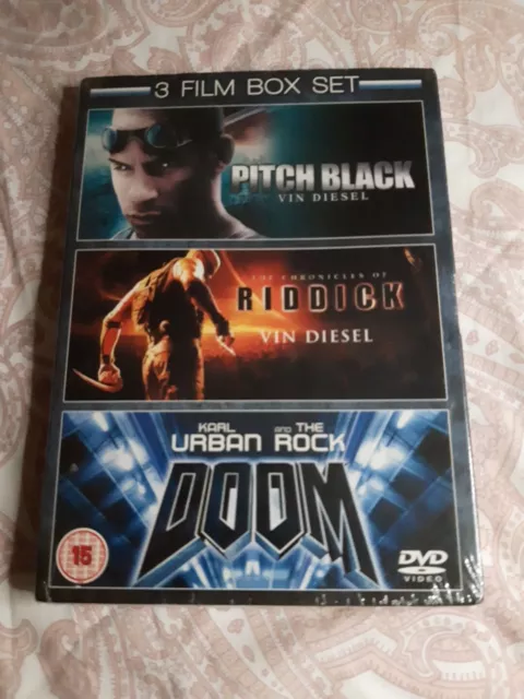 PITCH BLACK./ CHRONICLES OF RIDDICK./DOOM.3Dvd.Brand New,Sealed.Reg 2 UK