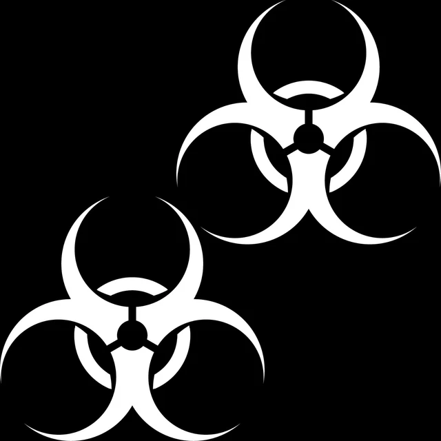 Erreinge Sticker Prespaced 25cm Vert Fluo - Poison Radioactif Biohazard Nucléaire - Décalque De Vinyle Autocollant Decal Mural Pour Ordinateur