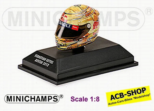 Arai Helmet Sebastian Vettel Austin 2012 World Champion Helm 1:8 Minichamps