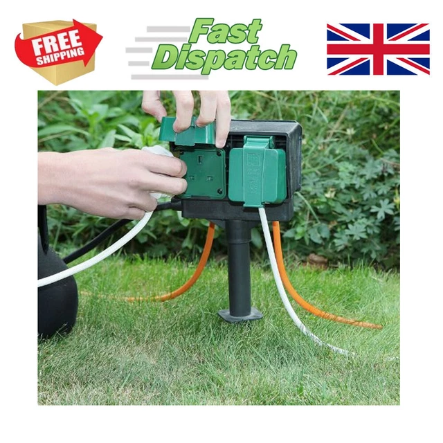 4 WAY OUTDOOR Plug Weatherproof Socket Garden Extension lead cable with