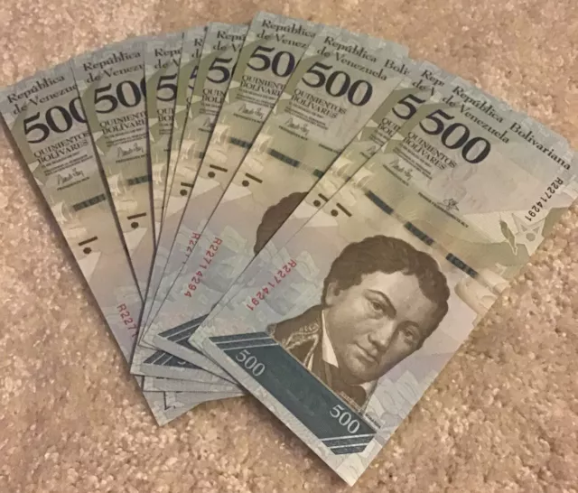 Collection Of 10 X Venezuela Banknotes. 500 Bolivares. Dated 2017. Unc.