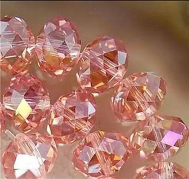 1000 Pcs 3x4mm Faceted Pink Multicolor Crystal Gems Rondelle Loose Beads