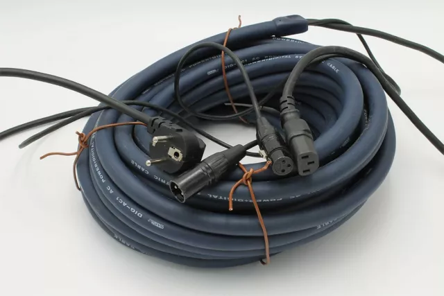 DAP Audio Power-/ Signalkabel 15m - XLR  und Schuko-Stecker auf IEC Buchse