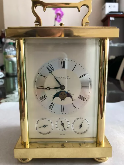 Tiffany & Co Triple Date Calendar Moonphase Carriage Clock