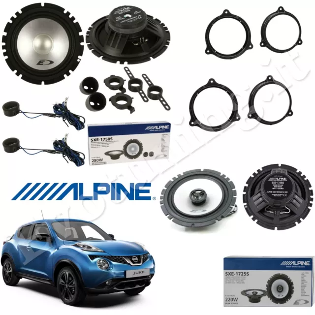 Kit 6 Haut-Parleurs Alpine avant et Arrière voiture Nissan Juke F15 (tous)