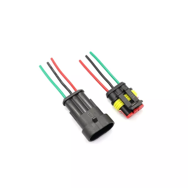 5 Paare 3-polige IP67 wasserdichte elektrische Kabelklemmenstecker Stecker mit 2