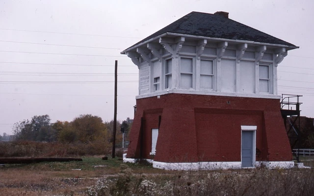 Baltimore & Ohio-Illinois Central Pana,IL Tower Orig Kodachrome Slide H10