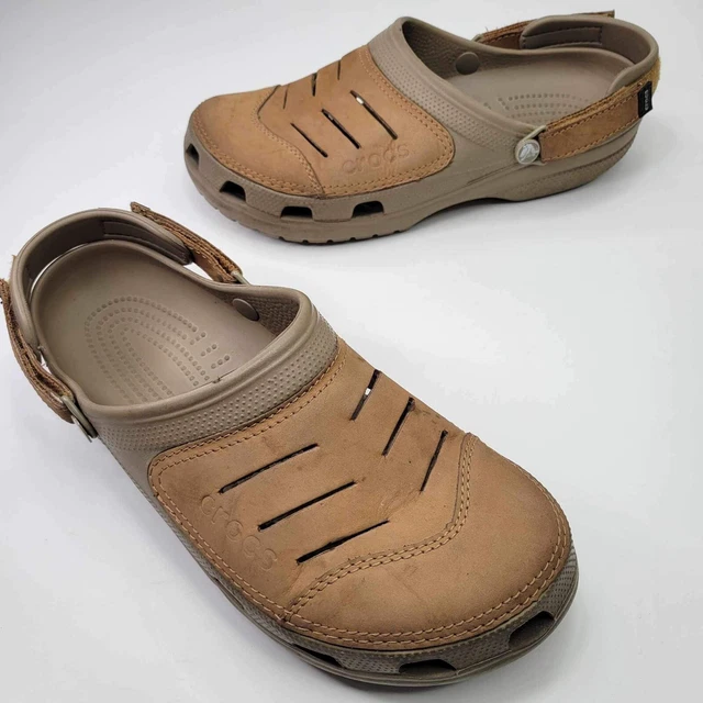 CROCS MENS YUKON Vista Clog Sandal Size 12 Tan Rubber Adjustable Slip
