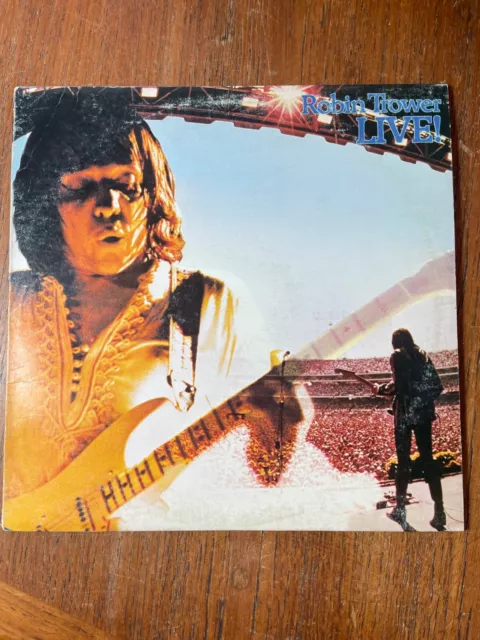 ROBIN TROWER  - LIVE! Vinyl LP Album CHR 1089 Too Rolling Stoned