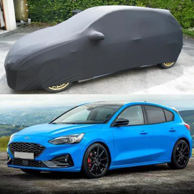 For Ford Focus RS MK3 MK4 Satin Stretch Car Cover Indoor Dust Scratch Resistant