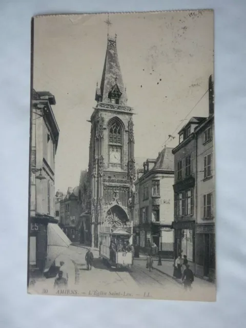 Carte Postale /  Amiens  L Eglise Saint Leu      ... Tramway