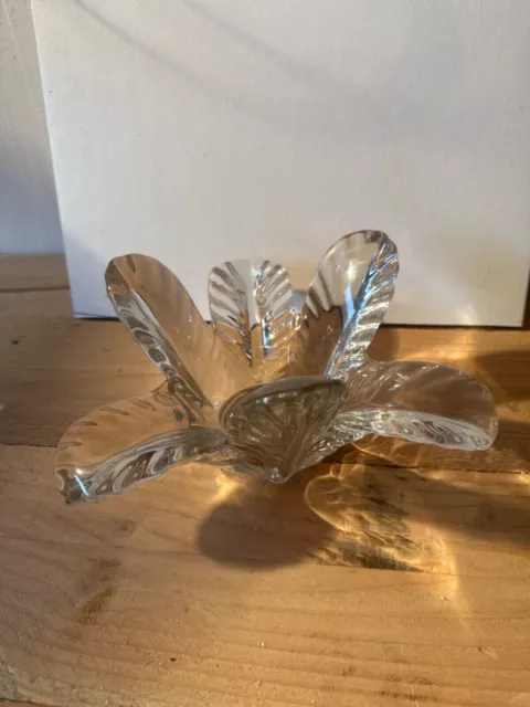 coupe en cristal de vannes 1960 vintage en forme de feuilles de palmes