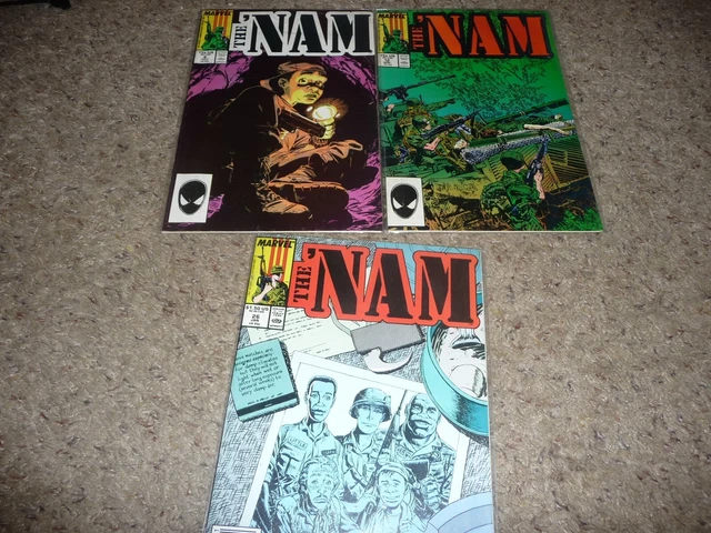Lot of 3 vintage THE 'NAM comic books issues #8 #12 #26 (1986 - 1988, Marvel)