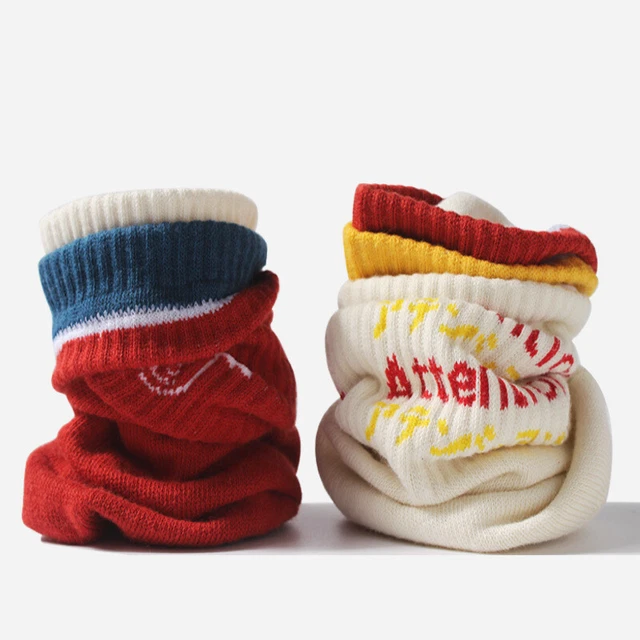 Lot de 3 chaussettes en coton blanc rouge bleu pour femmes 3 paires de chaussettes pour femmes ensemble
