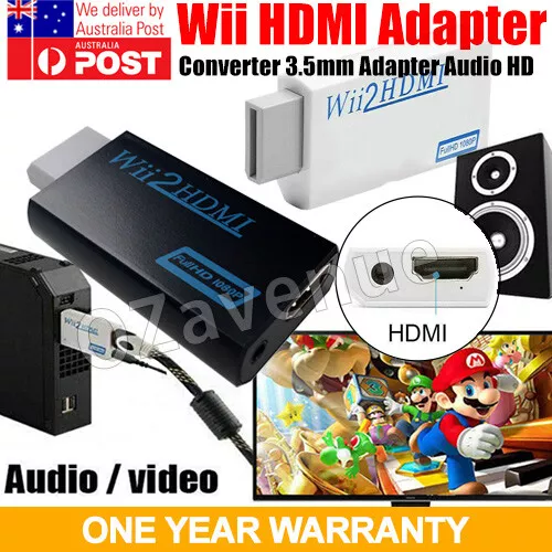 1080p Wii to HDMI Converter Mini 3.5mm Adapter Wii2HDMI Audio HD Video Output