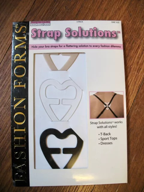 3 Pack Strap Solutions Bra Adjusters Converters Nude Black Clear