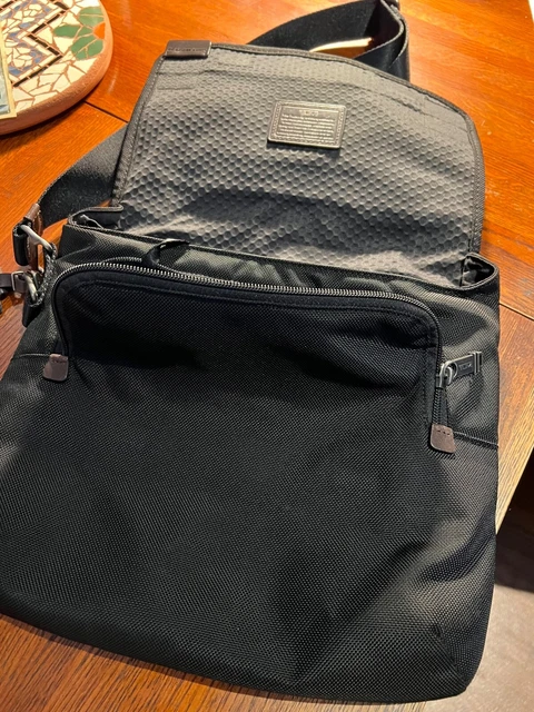TUMI 22371HKH ALPHA BRAVO  Beale Mini Shoulder Messenger bag BLACK W/ Brown 2