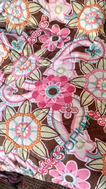 Pottery Barn Teen Floral Sleeping Bag Embroidered Personalized SOPHIA on 1 side