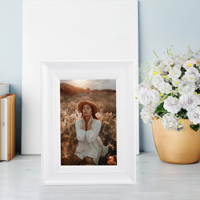 Mini Cadre Photo Rotatif - Pour Photos 3 Pouces (12-24 Photos) - Cadre Réversible Blanc - Décoration Bureau Ou Chambre - 3