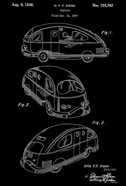 1949 - Vehicle - O. F. F. Kiehn - Patent Art Magnet