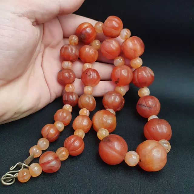 Old Ancient Indo Tibetan Carnelian Agate Beads Prayer Beads Jewelry necklace