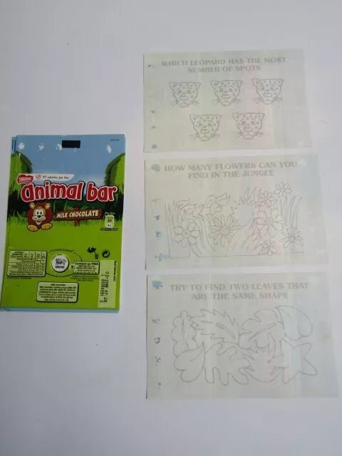 Nestle 2009 Animal Bar Chocolate Wrapper Activity Set of 3  (Lion) (p1)