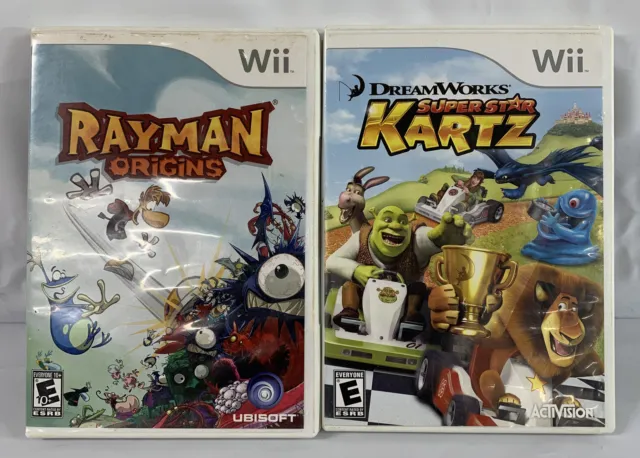 Dreamworks Super Star Kartz - Ray man Origins Lot Of (2) Wii Games.. Used..