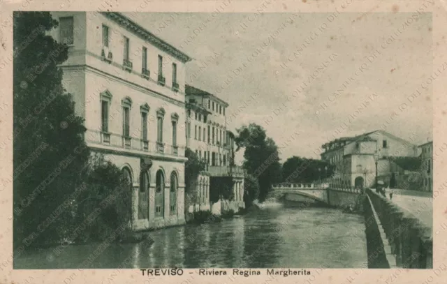 1922 TREVISO Riviera Regina Margherita Panorama fiume Sile Cartolina