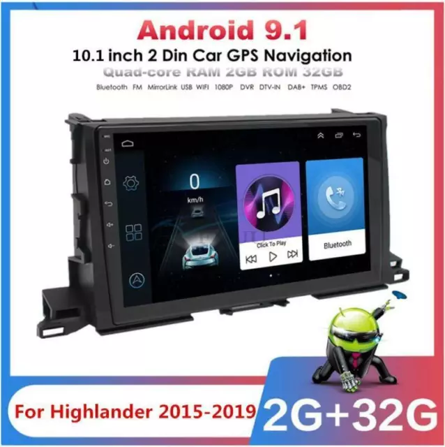 Android 9.1 Car Stereo 10.1" HD GPS Radio Player for Toyota Highlander 2015-2019