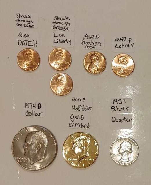 COIN LOT GREASE Strike,Extra V Penny, Floating Roof and MORE!!!! 30.00
