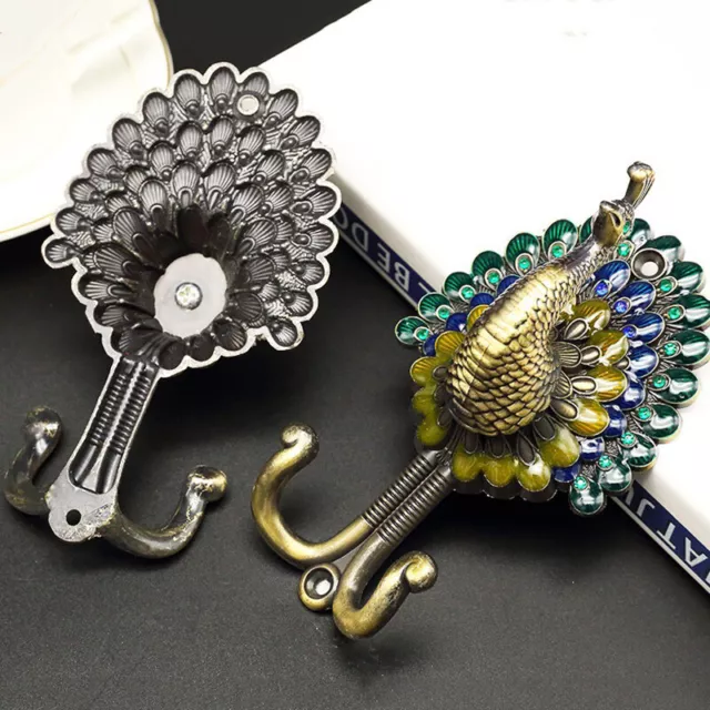 1 Pair Peacock Shape Alloy Curtain Tieback Holdback Wall Hook Accessory Art Chic
