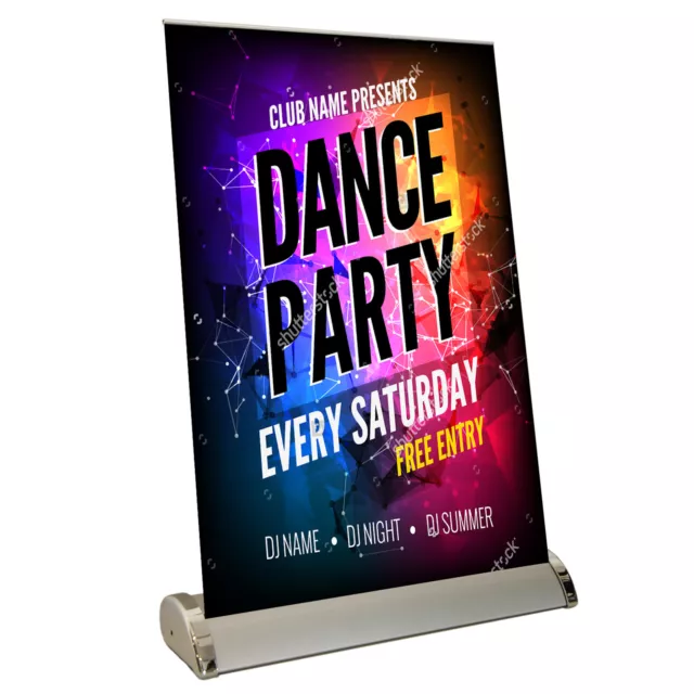 Roller Banner Stand Mini Desktop Display - Pull / Pop / Roll Up Exhibition Show