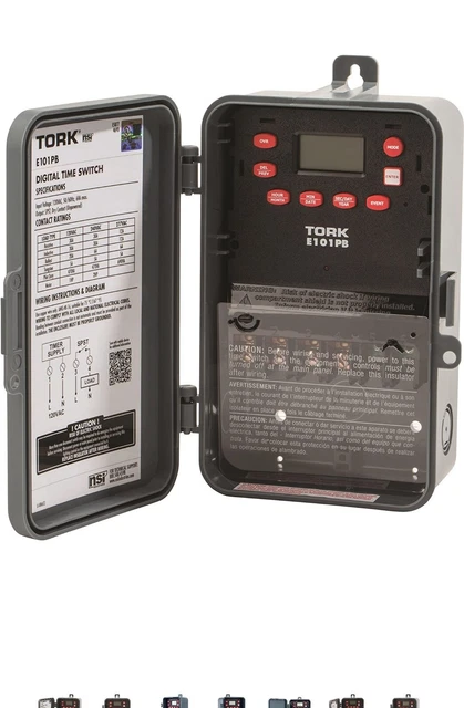 TORK E-PBONE CHANNEL Time Switch 24 Hour Digital Timer Indoor Outdoor ...