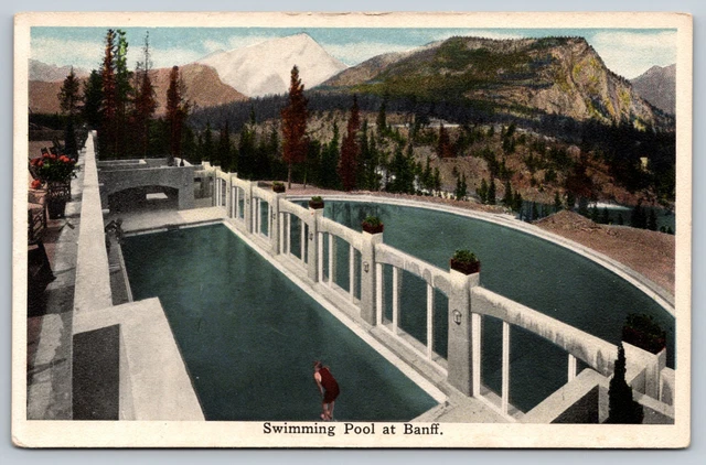 BANFF ALBERTA SWIMMING Pool Banff Springs Hotel Canadian Rockies ...