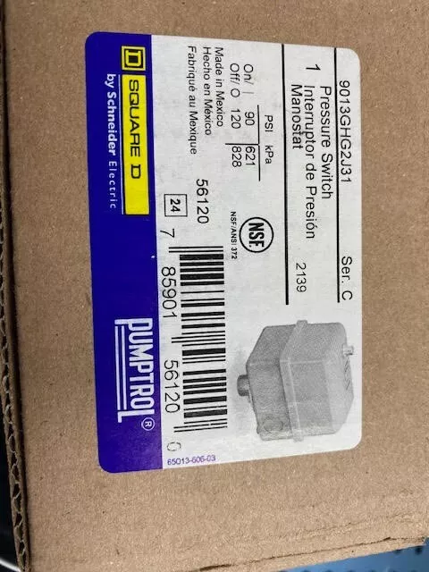 pressure switch square d 9013GHG2J31