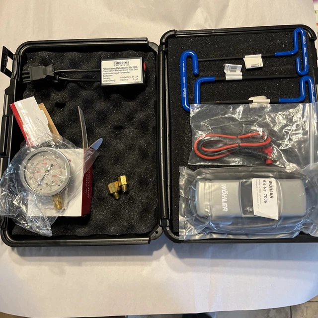 BUDERUS G125BE2107-KIT SERVICE TOOL KIT 7738001210 With Wohler DM 2000 Manometer