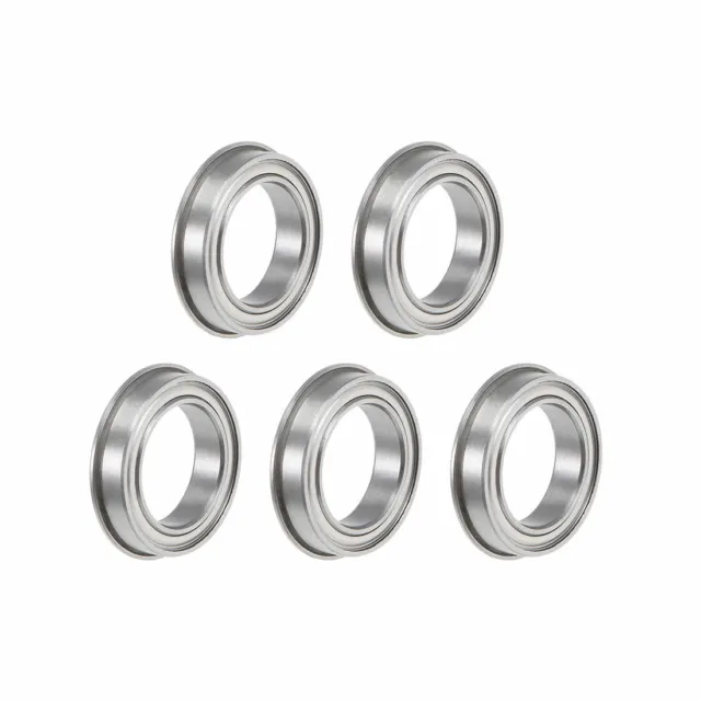 F6701ZZ Flange Ball Bearing 12x18x4mm Shielded Chrome Bearings 5pcs