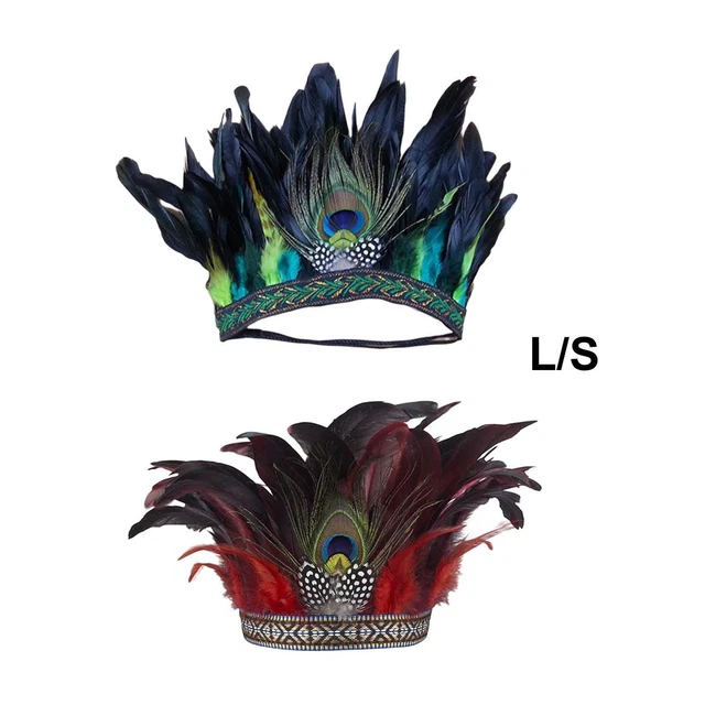 Feather Peacock Costume Accessories Headpiece for Party Mardi Gras Burlesque
