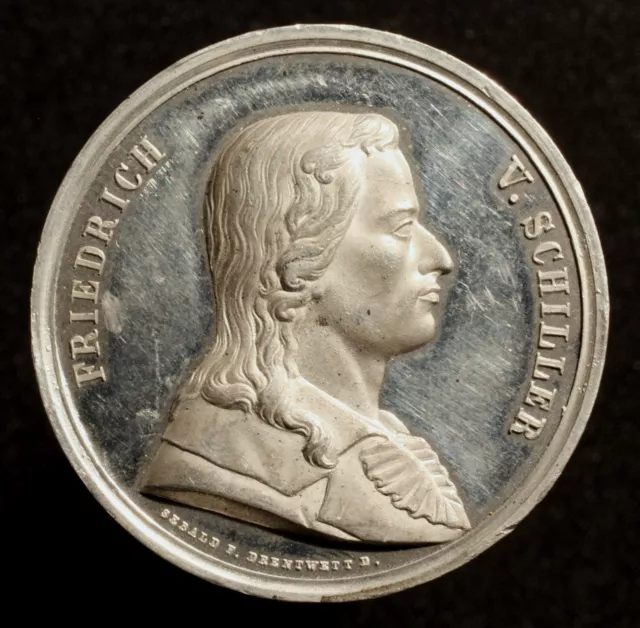 Medalla 1859, de Sebald y Drentwett, 100 cumpleaños Friedrich von Schiller